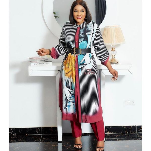 

ethnic clothing 2021 autumn maxi african dresses for women print robe boubou africain femme kaftan abaya party gowns elegant ladies, Red