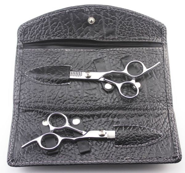 

6.0 inch 62hrc stainless steel precise polishing cutting/thinning scissors kit with leather case