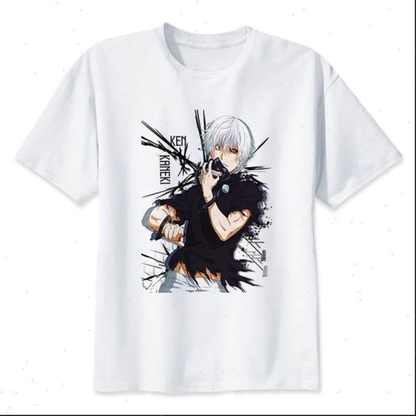 

tokyo ghoul t shirts boy tees short sleeve casual japanese anime t shirts plus size s 3xl, White