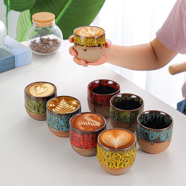 

mugs 150ml/85ml ceramic coffee glazed crafts tea cup pottery kongfu mug sz-tm21071008