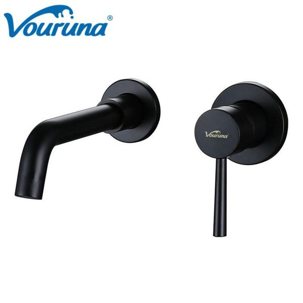 

bathroom sink faucets vouruna matte black basin faucet wall mounted tap vessel spout & mixer combination