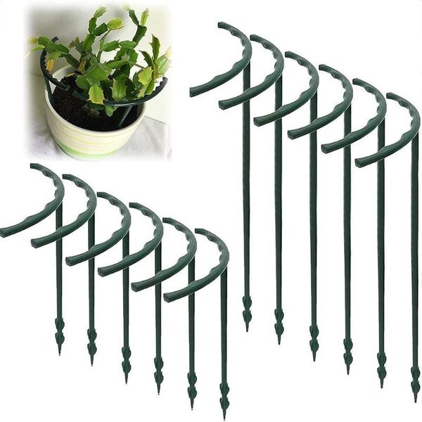 

other garden supplies 8pcs flowers vine plant support stake stakes ring border green cage supports lily peony orchid