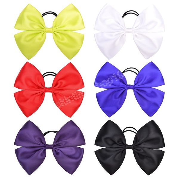 Moda Handmade Grosgrain Ribbon Bowknot Headband 7.3 polegadas Grandes arcos elásticos Hairbands recém-nascido headwear foto adereços 6 cores