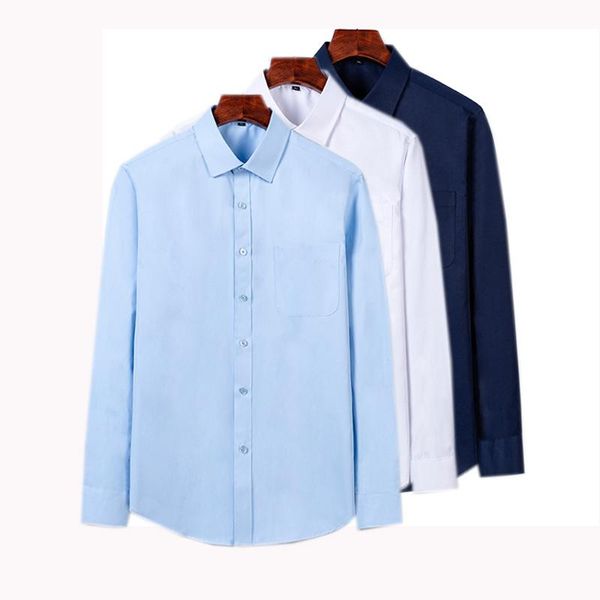 

men's casual shirts men brand shirt smart office 40% cotton for spring summer solid turndown collar fashion broadcloth pocket a08272131, White;black