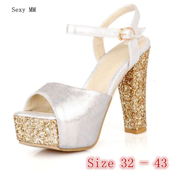 

dress shoes pumps women peep toe high heels platform gladiator sandals woman heel wedding small plus size 32 33 - 40 41 42 43, Black