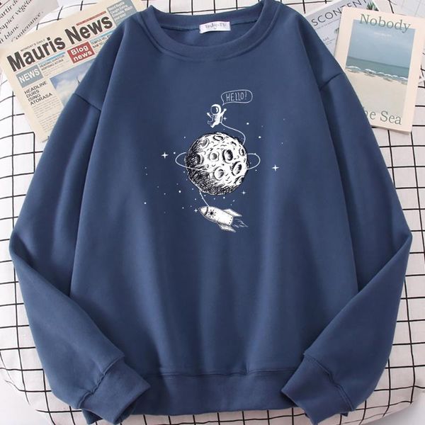 

men's hoodies & sweatshirts astronaut spaceship r surface printed hooded street warm hipster casual hoodie hip hop big size wome, Black