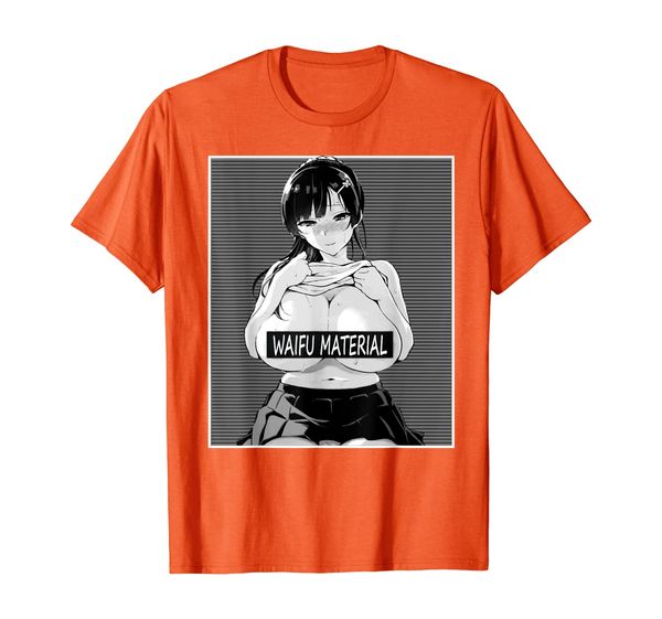 

waifu material otaku busty ahegao lewd anime girl t-shirt, White;black