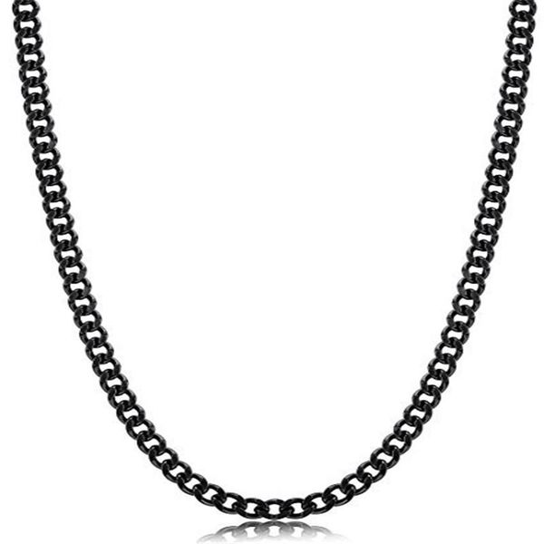 

chains 60cm stainless steel chain necklace for men women curb cuban link black color punk choker fashion male diy jewelry gift, Silver