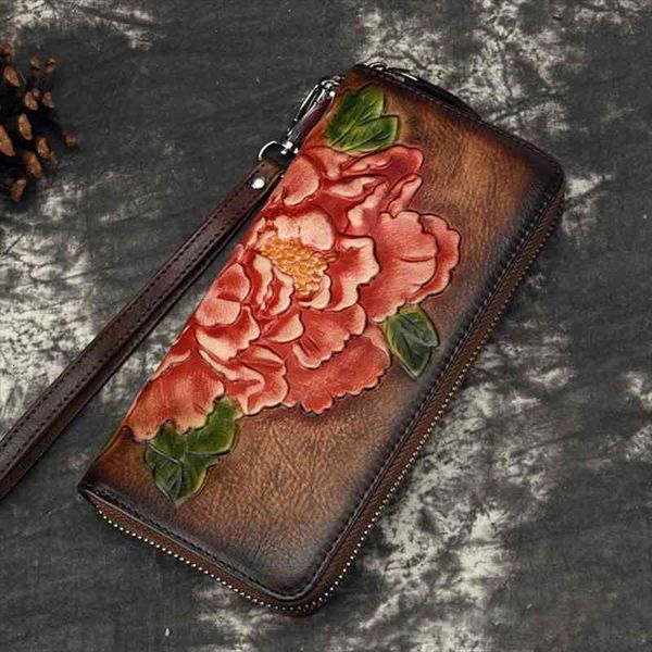 

genuine leather clutch wallet money handy wrist bags id credit card holder embossed women natural skin long purse, Red;black