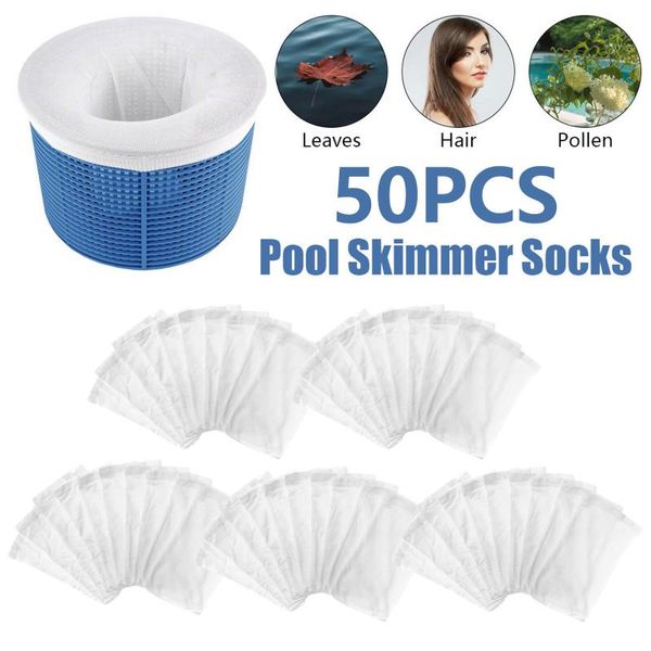

pool & accessories 50pcs/set filter storage skimmer socks nylon swimming for baskets skimmers white supply