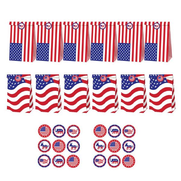 

gift wrap 12pcs american flag paper bags candy with 2