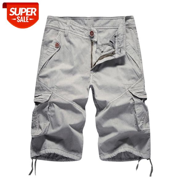 

causal shorts men summer cargo shorts men cotton fashion military straight solid knee length sweatpants man plus size #1x4g, Black