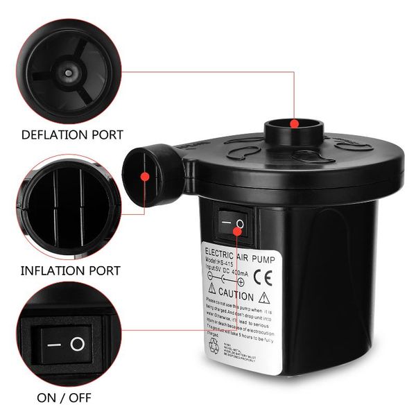 

inflatable pump portable air rechargerable electric convenient small size home household camping utility tool inflation