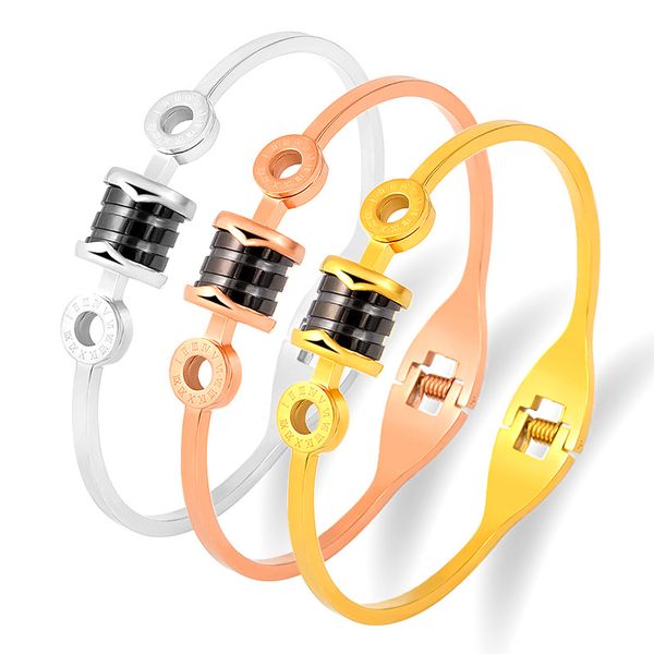

2021 men rajasthani bangles silver real gold bracelet for women mens designer fashion jewellery stainless steel black ceramics spring openin
