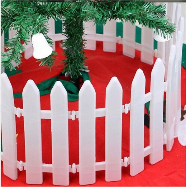 Weihnachtsdekorationen, 1 Stück, weiß, dekorativer Zaun, Kunststoff, El Fashion, Baum, Landschaft, wunderschön