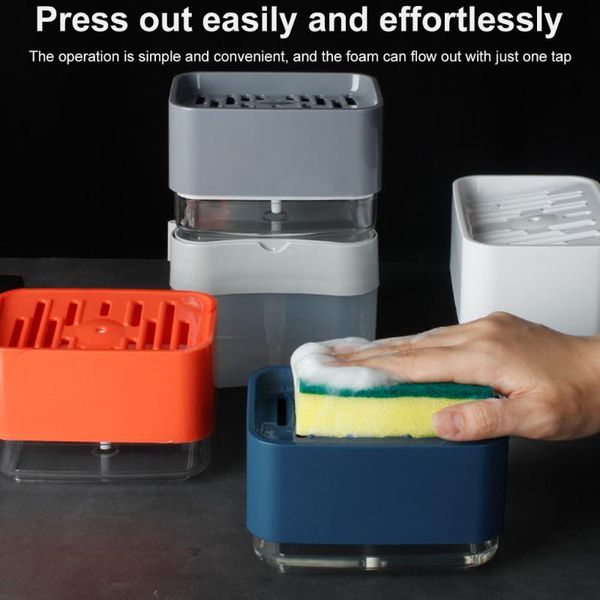 

sponge holder soap press pump box home kitchen dishwashing sponge soap dispenser case container