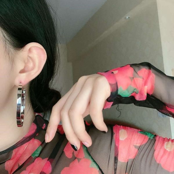 

hbp ins kendo same brass half c-type personality exaggeration, big rings, earrings and earrings, female fashion, Silver