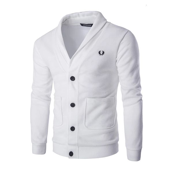 

2021 new casual v neckline regular fit cardigan sweatshirt men long sleeve button solid color knitted sweatshirts ax5j, White;black