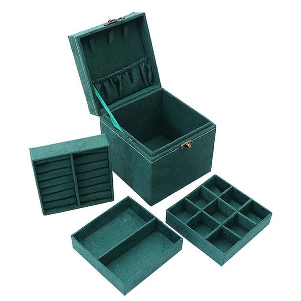 

jewelry pouches, bags 1pc box multi-layer organizer storage display, Pink;blue