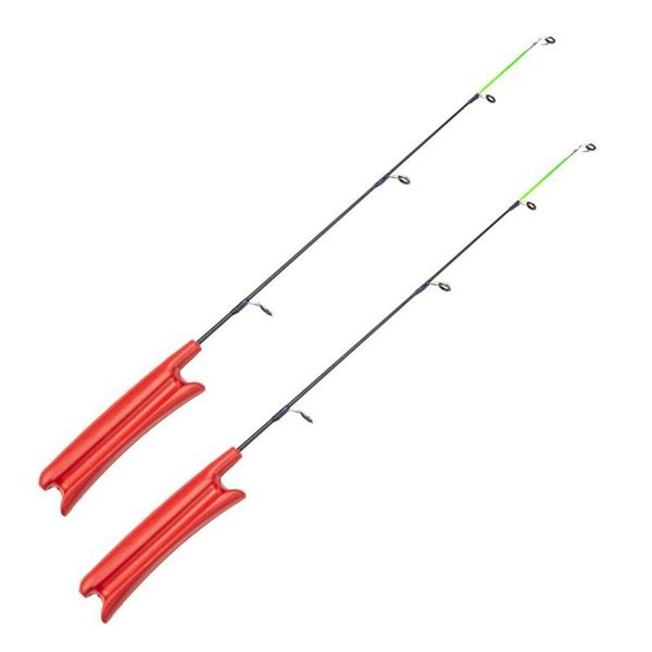 

2pcs winter fishing rods ice fishing rods reel pen pole bait spinning casting hard rod new