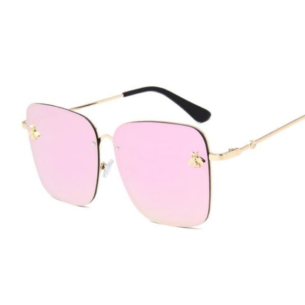 

sunglasses pink oversized honeybee fashion women metal gradient sun glasses luxury lady sunglass eyewear uv400 shades, White;black