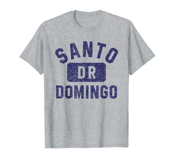 

santo domingo dr gym style distressed navy blue print t-shirt, White;black