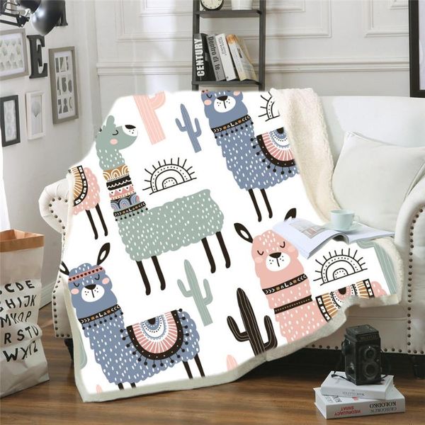 

blankets alpaca pattern flannel polar fleece bed blanket bedspread soft, lightweight, warm and comfortable