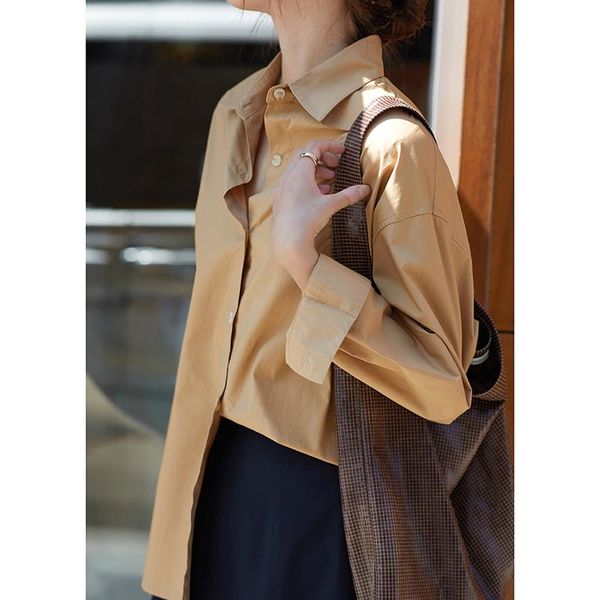 

coigarsam casual full sleeve shirt womens women shirts orange white 3121