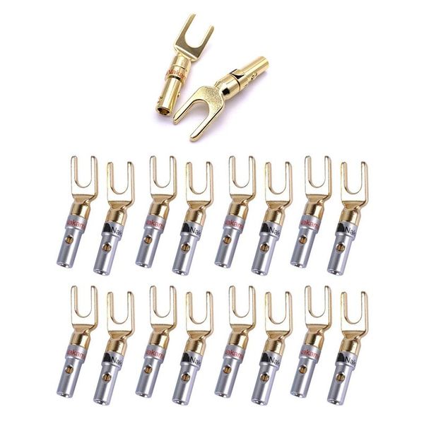 

smart power plugs 16pcs y plug 45 degree screw spade connector with 12pcs hifi audio fork