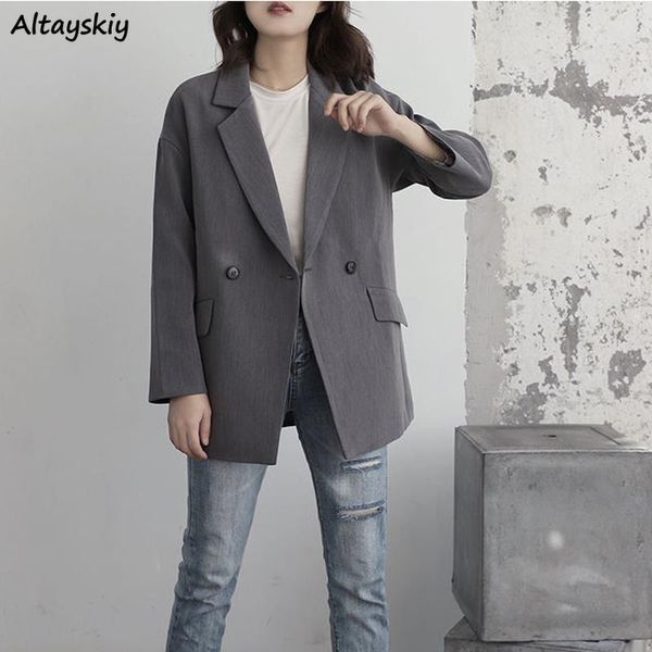 

women's suits & blazers women long sleeve drop-shoulder lazy outerwear plus size s-3xl bf casual daily japanses style harajuku all-matc, White;black