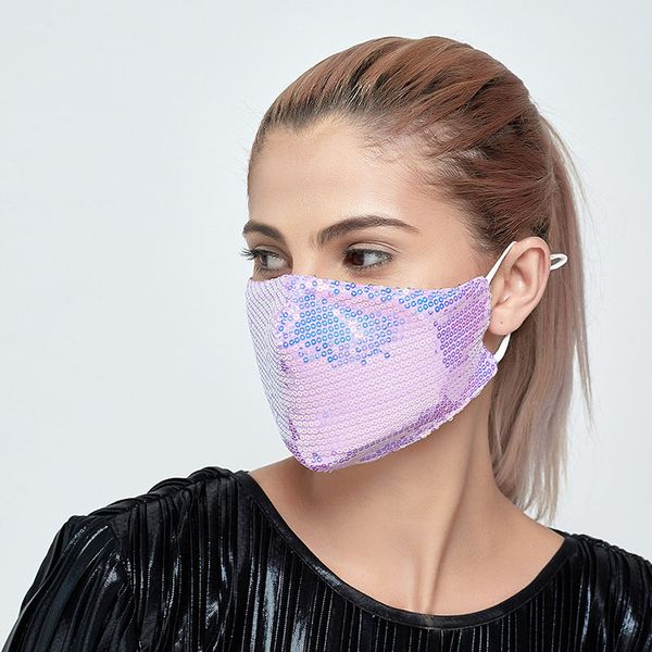 

fashion shinning bling sequins face mask outdoor suncreen anti-dust breathable washable face mask reusable ing