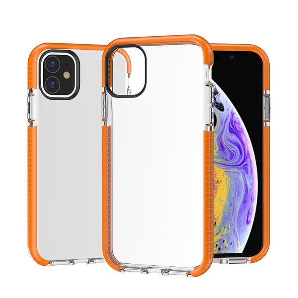 

clear dual-color tpu cell phone cases for iphone 6 7 plus xr xs 11 pro max 12 mini 13 se2 sam s20 s21 note 20 ultra a02 4g xiaomi redmi note