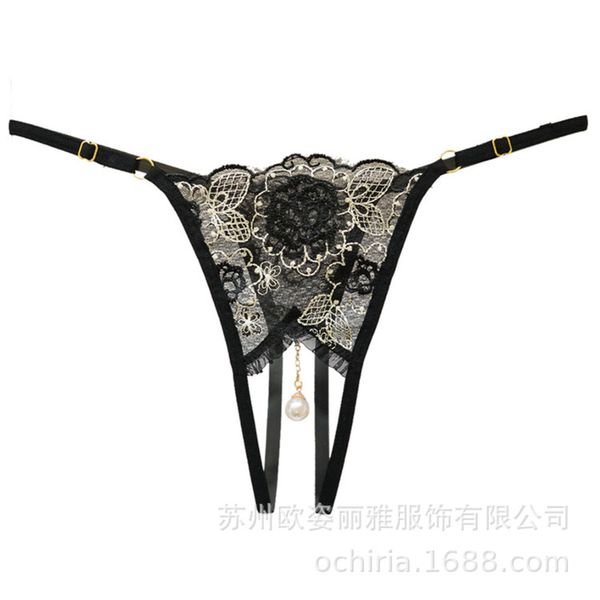 

fun open crotch pants take transparent lingerie underwear lace, Black;white