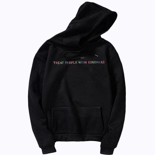 

women's hoodies & sweatshirts winter casual harry styles treat people with kindness s-4xl fashion women vintage punk letter hip hop hoo, Black