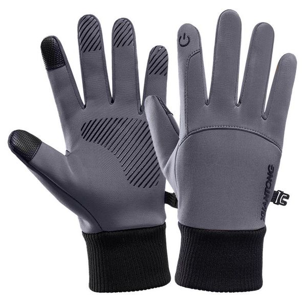 

cycling gloves waterproof ski winter warm full finger for men women breathable snowboard motorcycle, Black