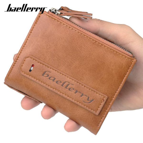 

wallets baellerry mature stable short men's vertical paragraph wallet zipper multi-purpose large-capacity multi-card cutch purse, Red;black