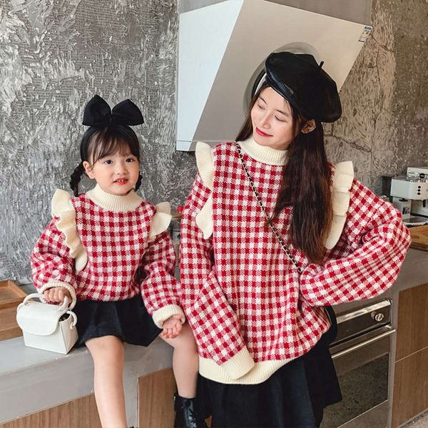 

winter special fashion parent-child mother's autumn 2021 new clothing christmas sweater net red foreign sle coat, Blue