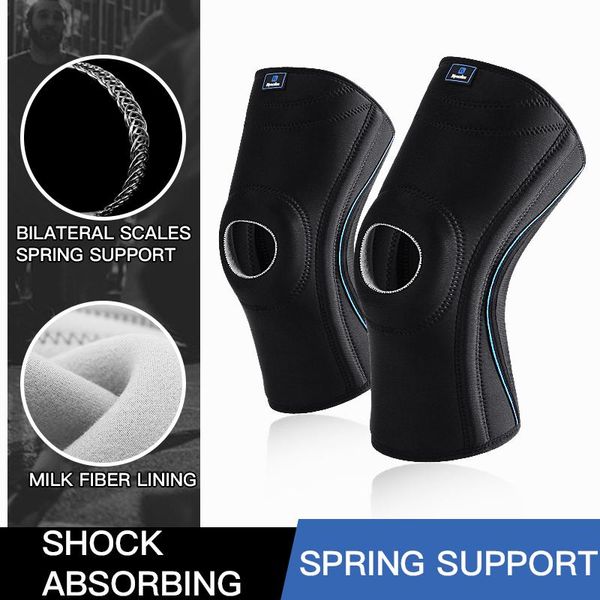 

elbow & knee pads hollow sports brace support sleeve adjustable patella stabilizer protector nylon wrap running basketball, Black;gray