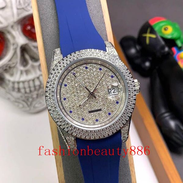 

mens watch automatic mechanical 40mm montre de luxe inlaid with natural hao stone wristwatch fashion watches super luminous literal, Slivery;brown