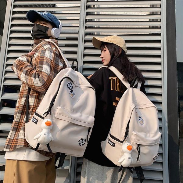 

backpack korean version of the casual solid color college wind day fashion travel