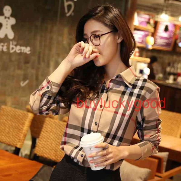 

luxury designer brand sweaters denim shirt inside classic plaid shirt women's long sleeve 2022 autumn new hong omcx, White;black