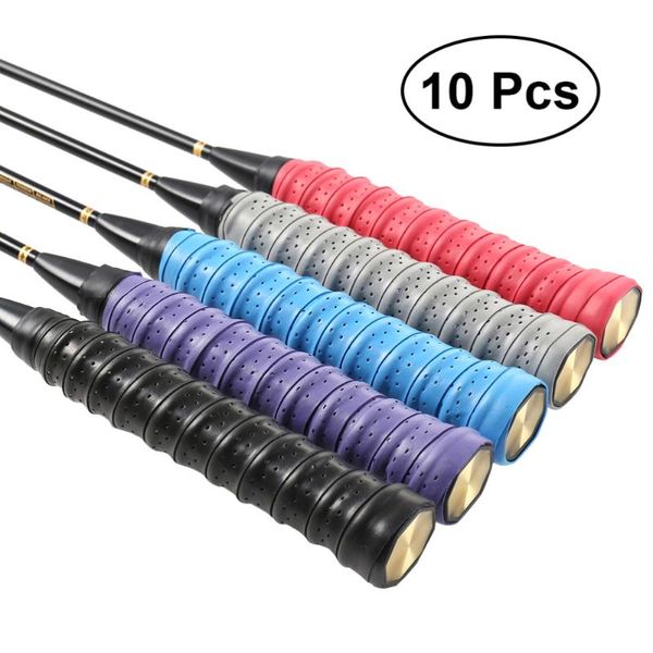 

10pcs badminton racket non-slip grip badminton racket grip tape soft overgrip tape for fishing pole jump rope, Yellow;black