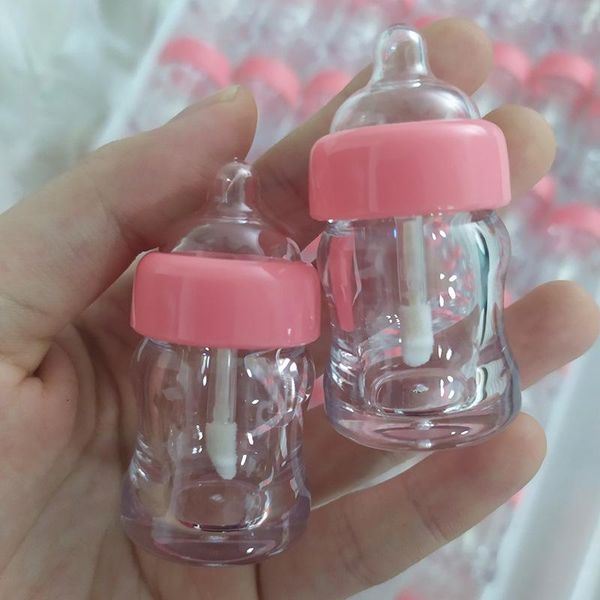 

storage bottles & jars 10/30/50pcs 6ml milk baby bottle plastic lipgloss empty tube cosmetic novelty nipple lip gloss packaging container
