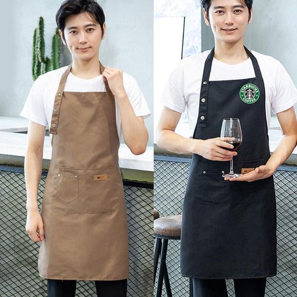 

aprons men women halterneck apron washable adjusted waterproof erasable utility craft oil-proof cooking baking kitchen wear hand p q5f4