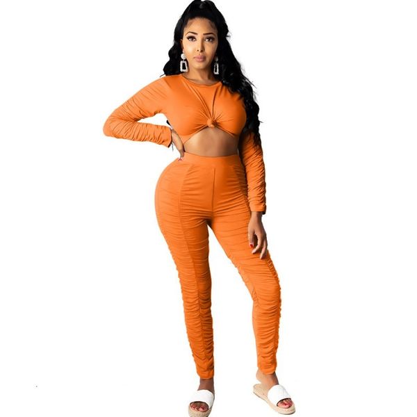 

autumn sets of two full tiles harvest and pencil pants fashion drapeado solid suit 2 piece female matching set 9qps, Gray