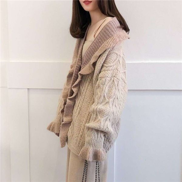 

2021dress 2019 new net red very fairy sweater coat women's spring and autumn loose korean medium long knitted cardigan, White;black