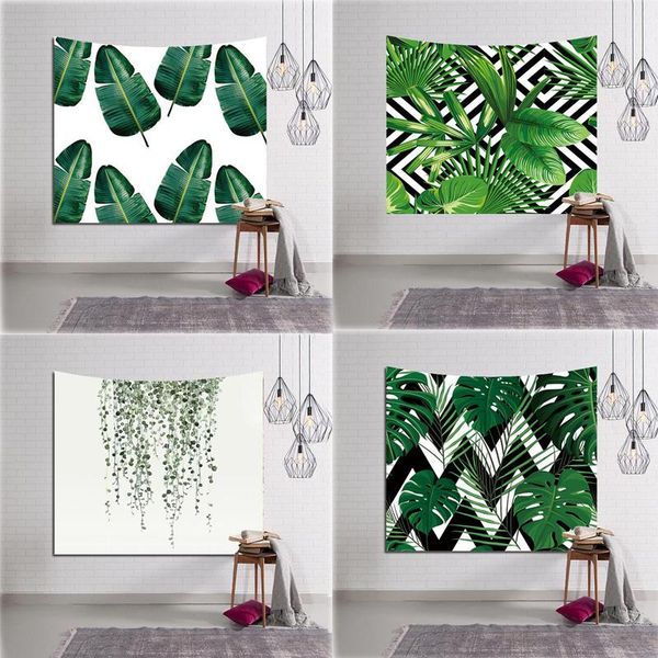 

tapestries 229*150cm green plants room wall hanging blanket tapestry beach towel camping tent travel mattress art home decor
