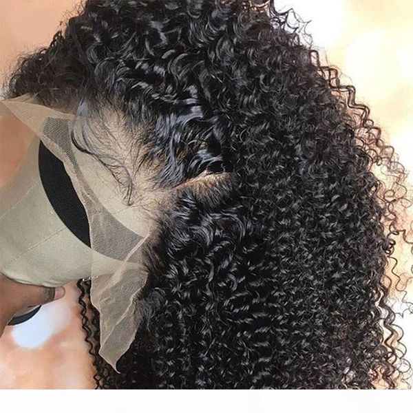 

new arrival kinky curly 360 full lace human hair wigs with baby hair mongolian afro kinky curly lace front wigs, Black;brown
