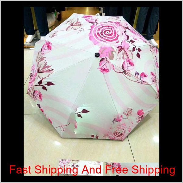 

classic umbrella 3 fold full-matic flower umbrella&parasol with gift qylrtp lipper