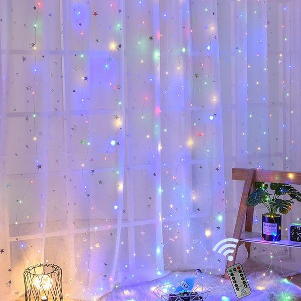 

party decoration remote control 3*3m 300 lights led strings room curtain light colours for wedding birthday valentine's day